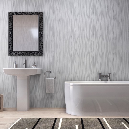 16 Pack DBS Gloss White Chrome Strip Wall Panels Bathroom Ceiling Cladding PVC Shower Wet Wall Panels 