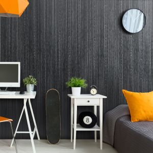 Anthracite Oak Slat Wall Panel Small Design