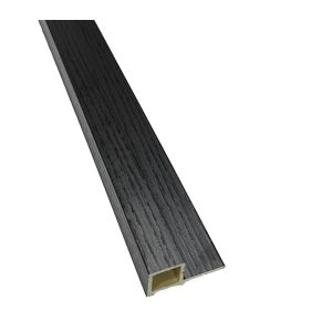 Anthracite Oak Slat Wall Panel Trim - Large Left