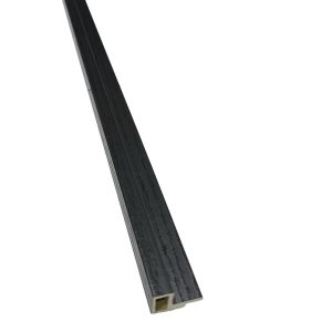 Anthracite Oak Slat Wall Panel Trim - Small Left