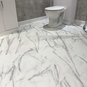 Carrara White Marble Tile SPC Luxury Vinyl Waterproof Flooring 1.86M² Pack