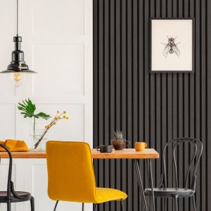 Charcoal Acoustic Slat Wall Panel 0.6m x 2.4m
