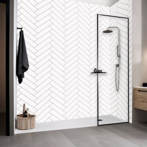 Chevron_White_PVC_Shower_Panel_1m_Lifestyle