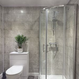 Grey Brick Grout Line Tile Effect PVC Panel