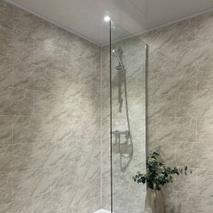 Grey Marble Grout Line Tile Effect PVC Panel