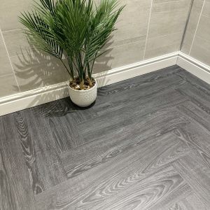 Herringbone Anthracite Oak SPC Waterproof Flooring 1.56M² Pack