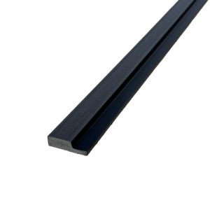 Sulcado Charcoal 3D Slat Wall Panel Trim Left