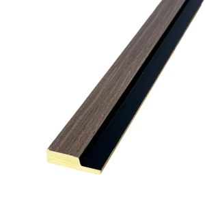 Sulcado Walnut 3D Slat Wall Panel Trim Left