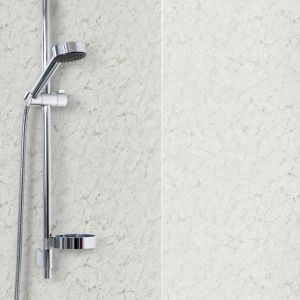 White Marble 1m Shower Wall Panel