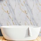 Gold White Marble PVC Shower Wall Panel 1m