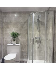 Grey Brick Grout Line Tile Effect PVC Panel