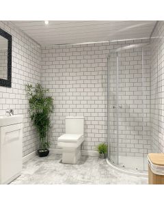Jubilee White Tile Effect Gloss PVC Panel