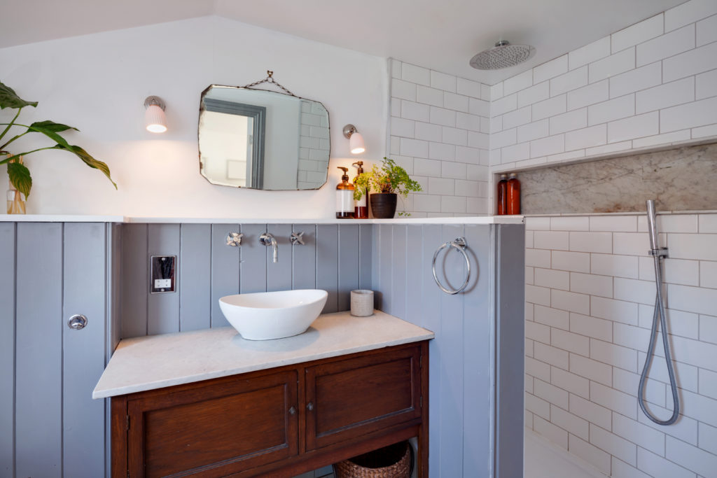 A Victorian-style washstand